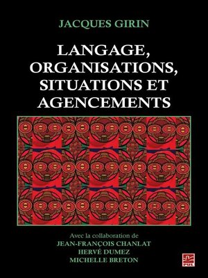 cover image of Langage, organisations, situations et agencements